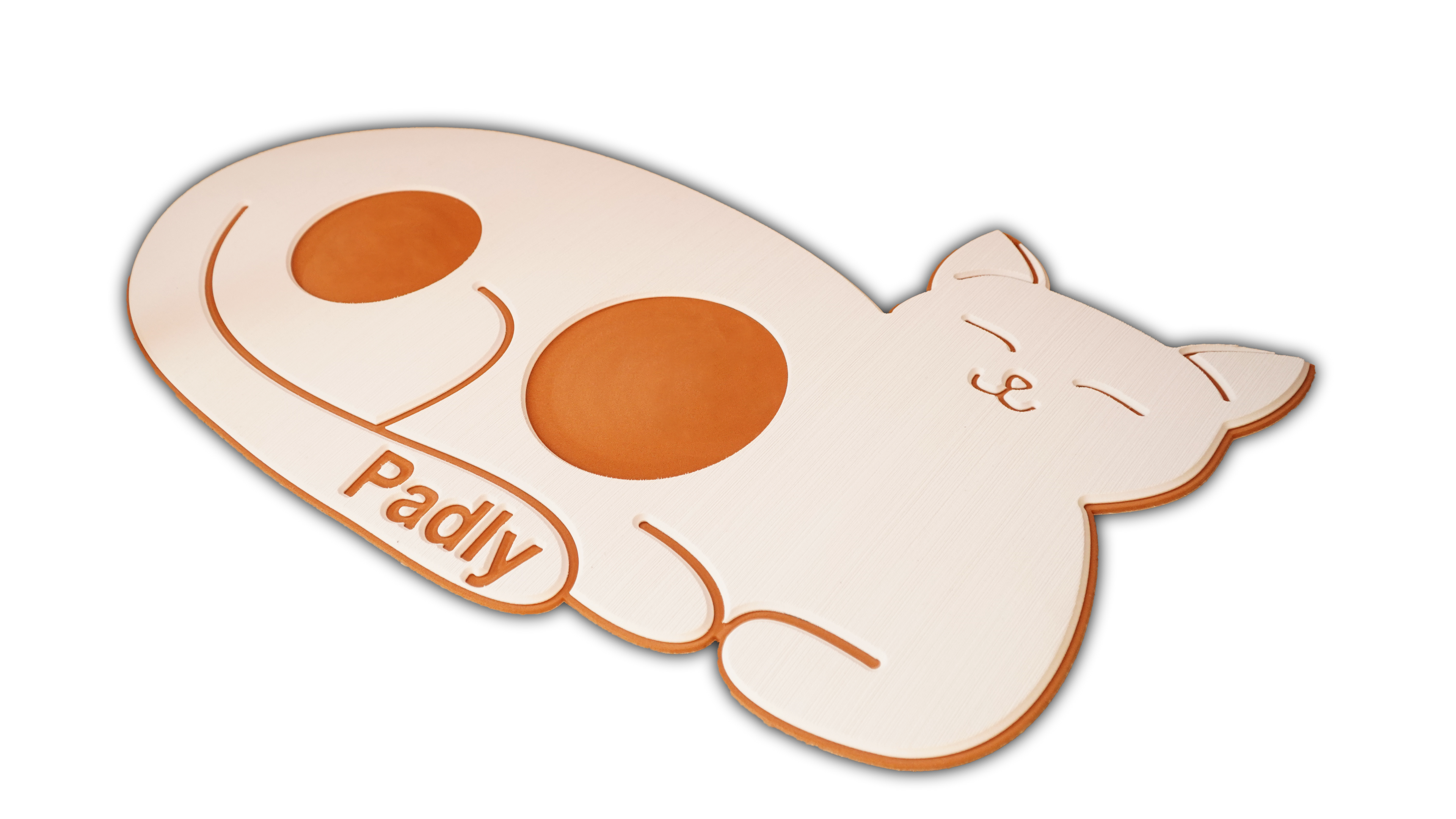 Podkładka pod miski dla kota - Standard - Biało-brązowa