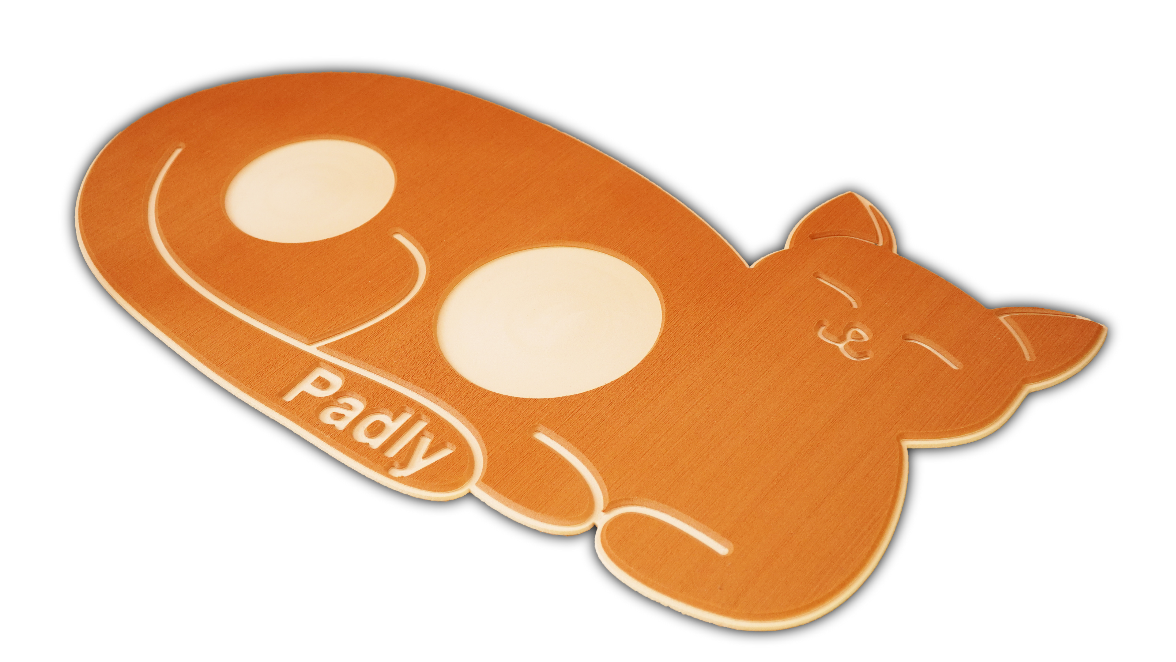 Podkładka pod miski dla kota - Kotek - Brązowo-kremowa