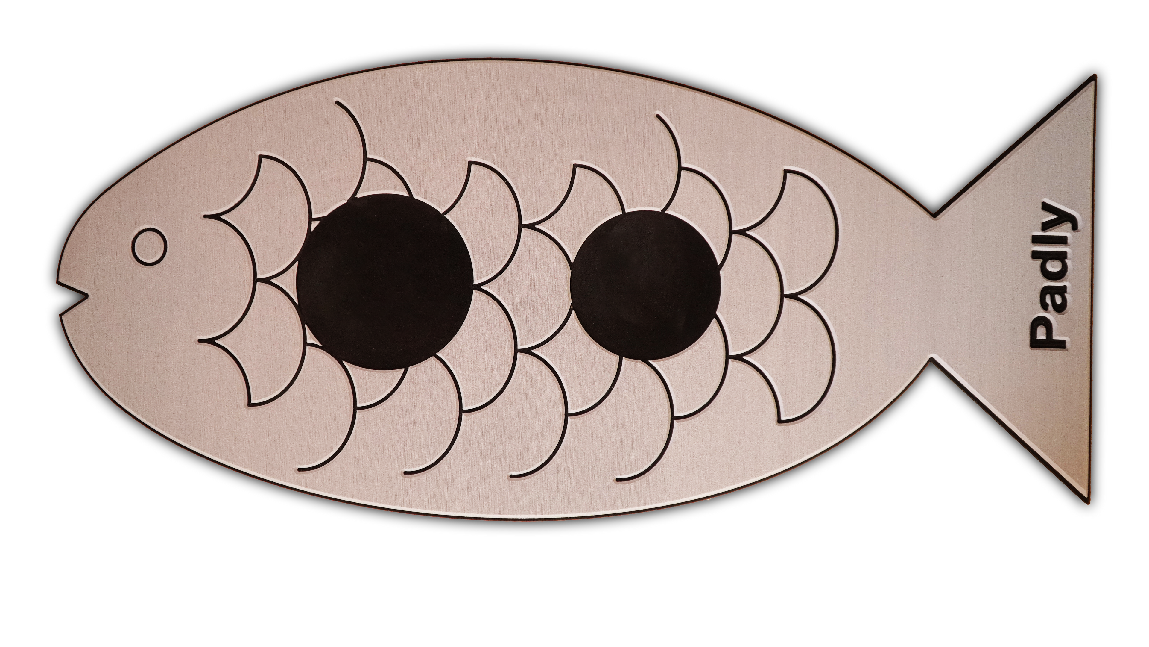 Podkładka pod miski dla kota - Rybka - Szaro-czarna