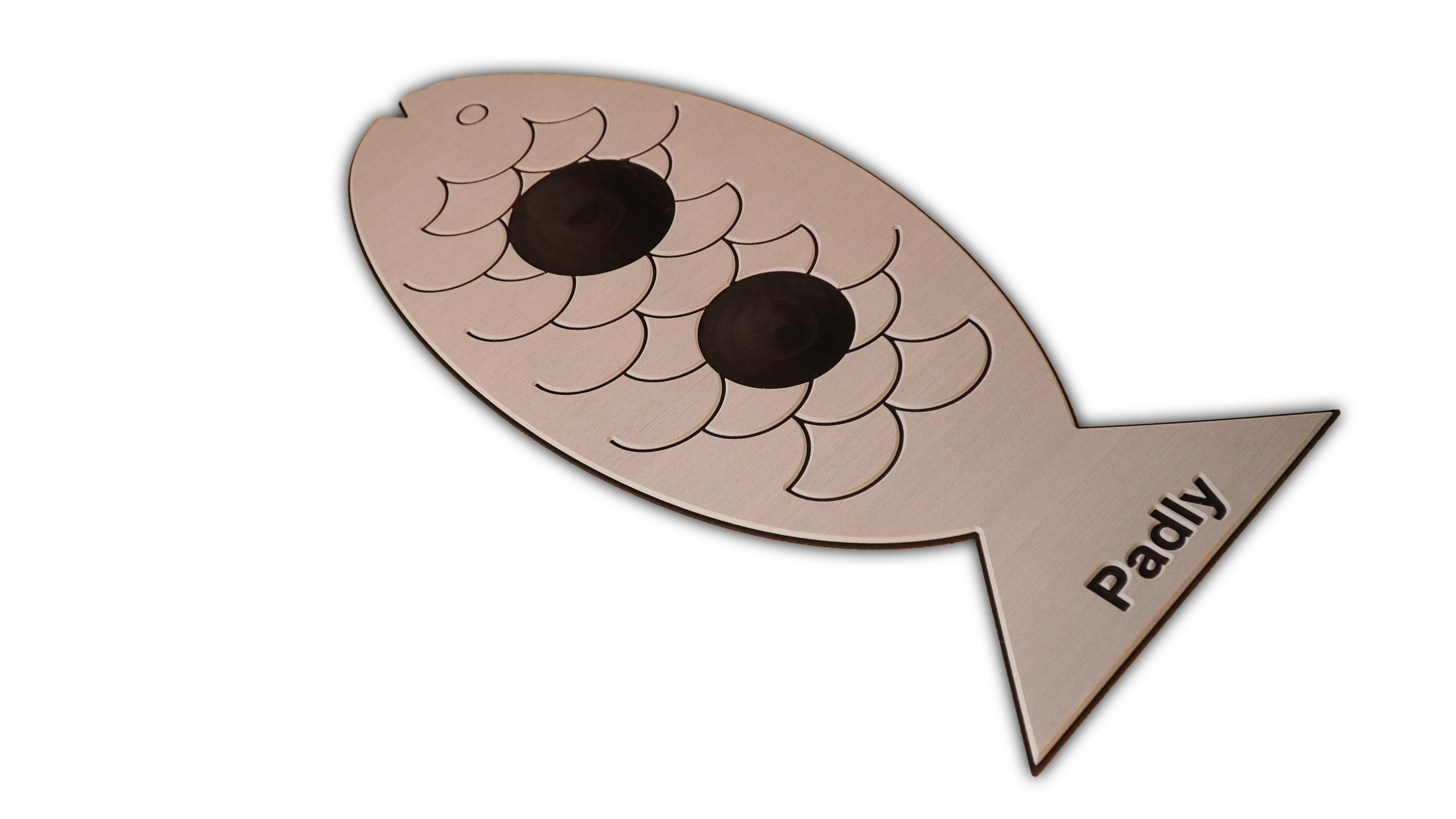 Podkładka pod miski dla kota - Rybka - Szaro-czarna