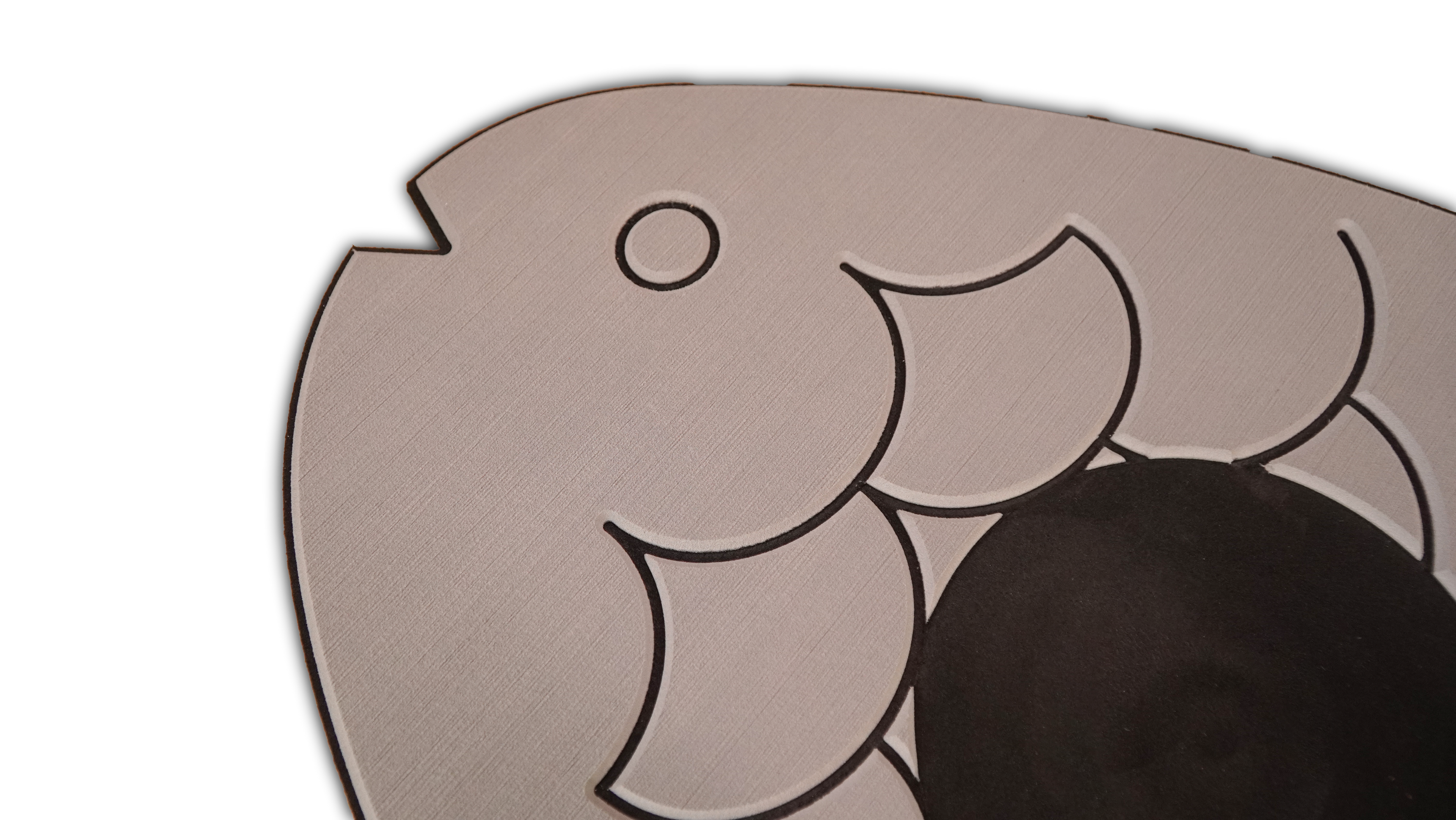 Podkładka pod miski dla kota - Rybka - Szaro-czarna