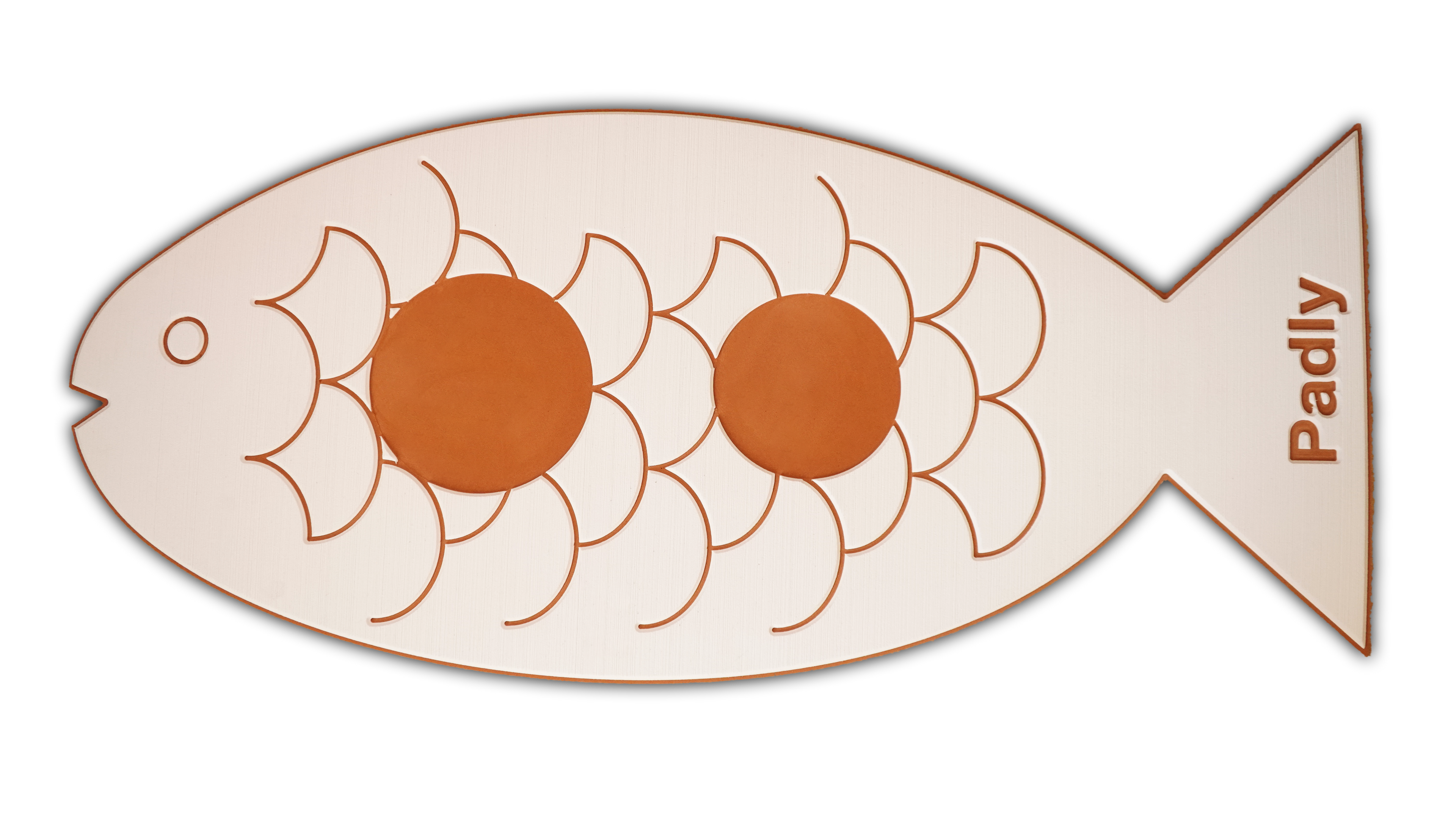 Podkładka pod miski dla kota - Rybka - Biało-brązowa