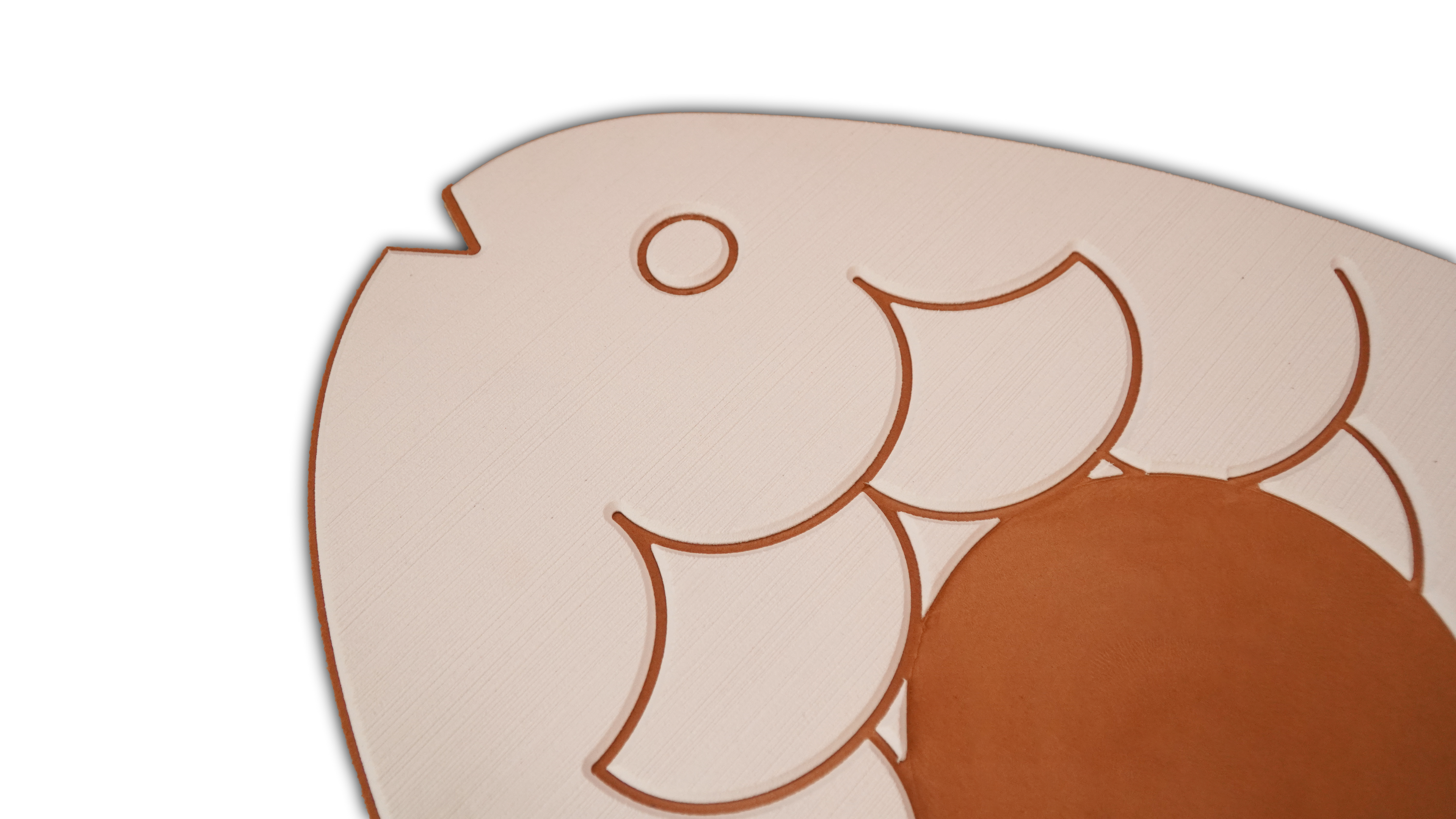 Podkładka pod miski dla kota - Rybka - Biało-brązowa