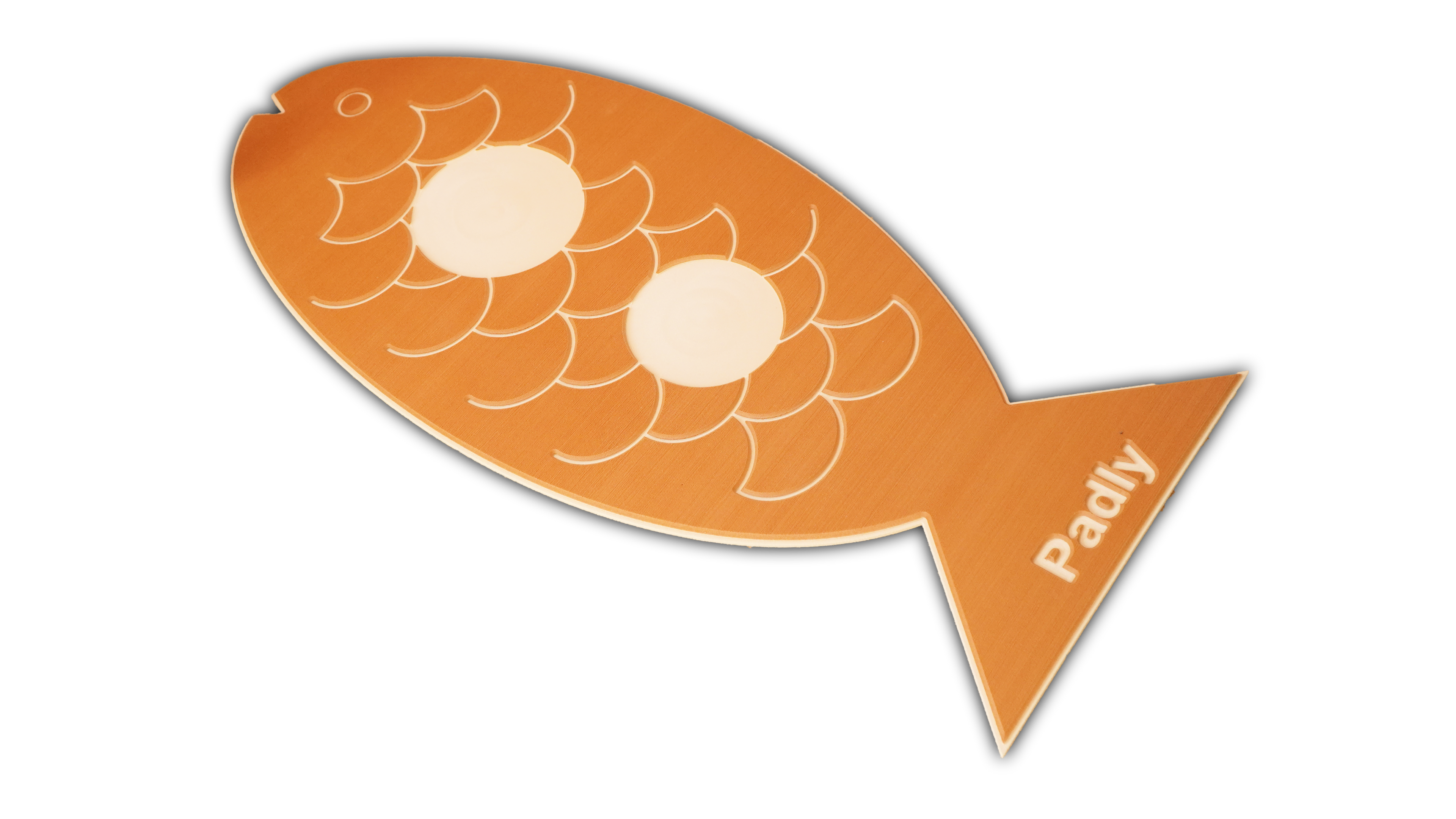 Podkładka pod miski dla kota - Rybka - Brązowo-kremowa