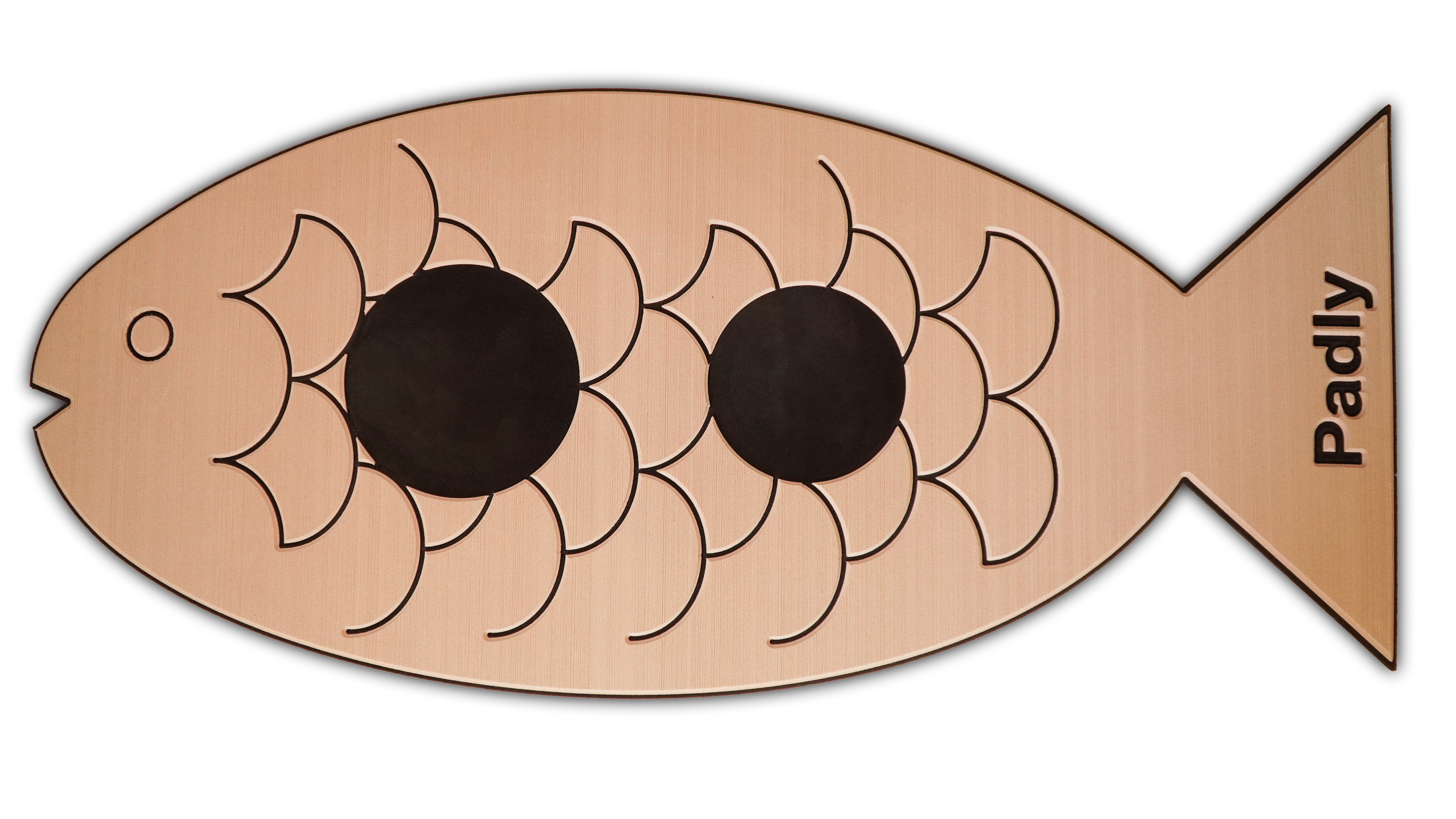 Podkładka pod miski dla kota - Rybka - Beżowo-czarna