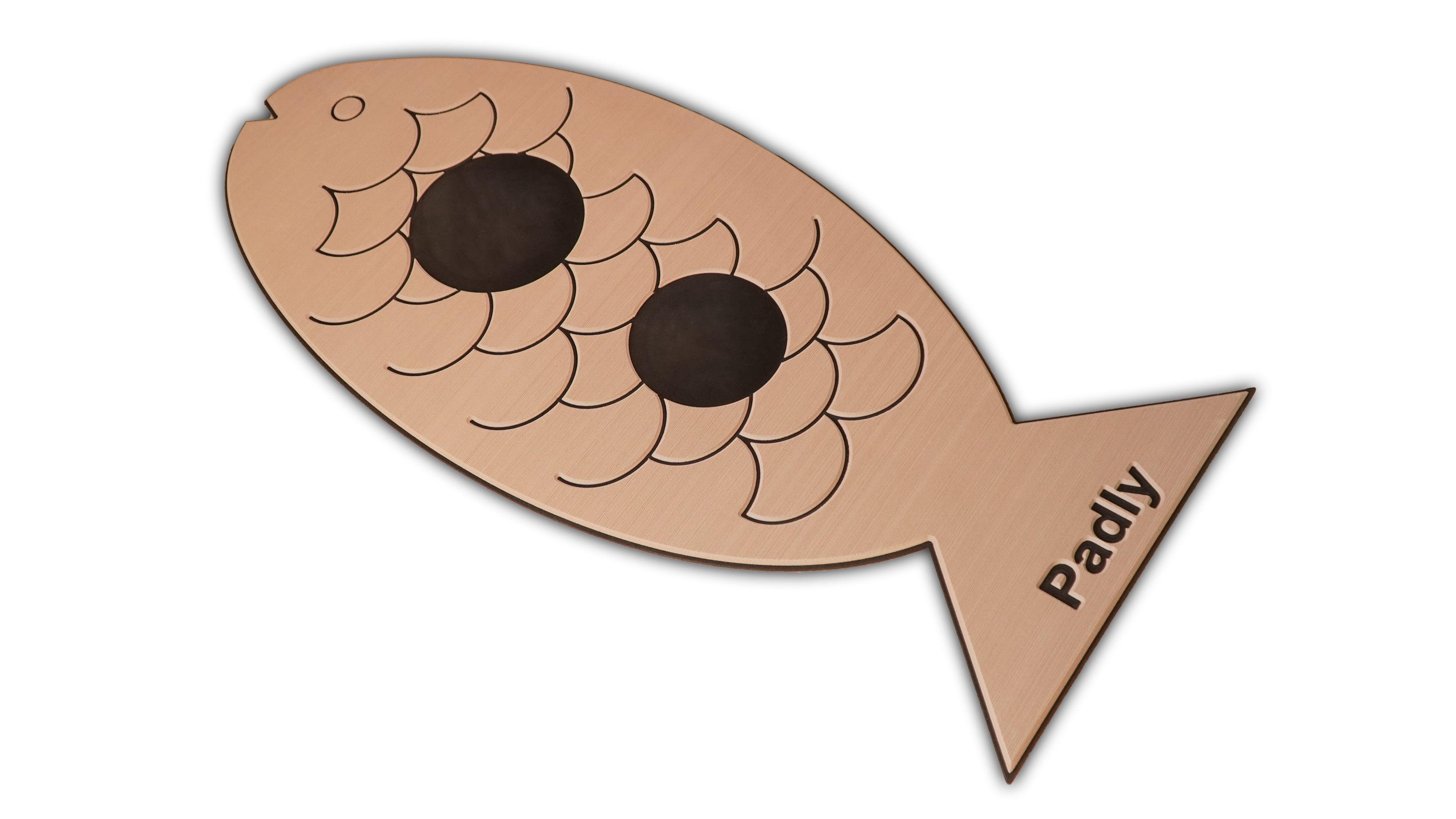 Podkładka pod miski dla kota - Rybka - Beżowo-czarna