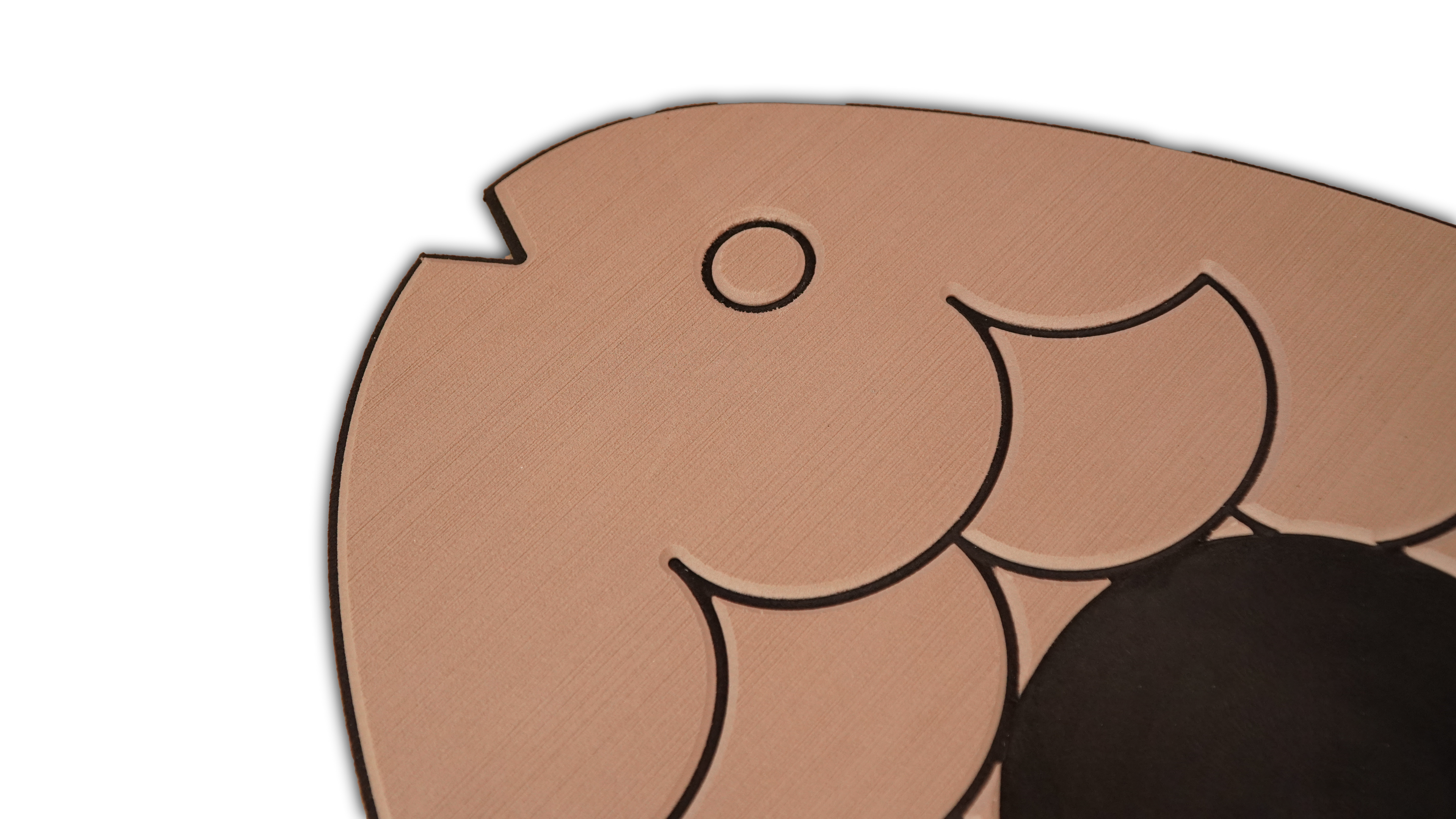 Podkładka pod miski dla kota - Rybka - Beżowo-czarna