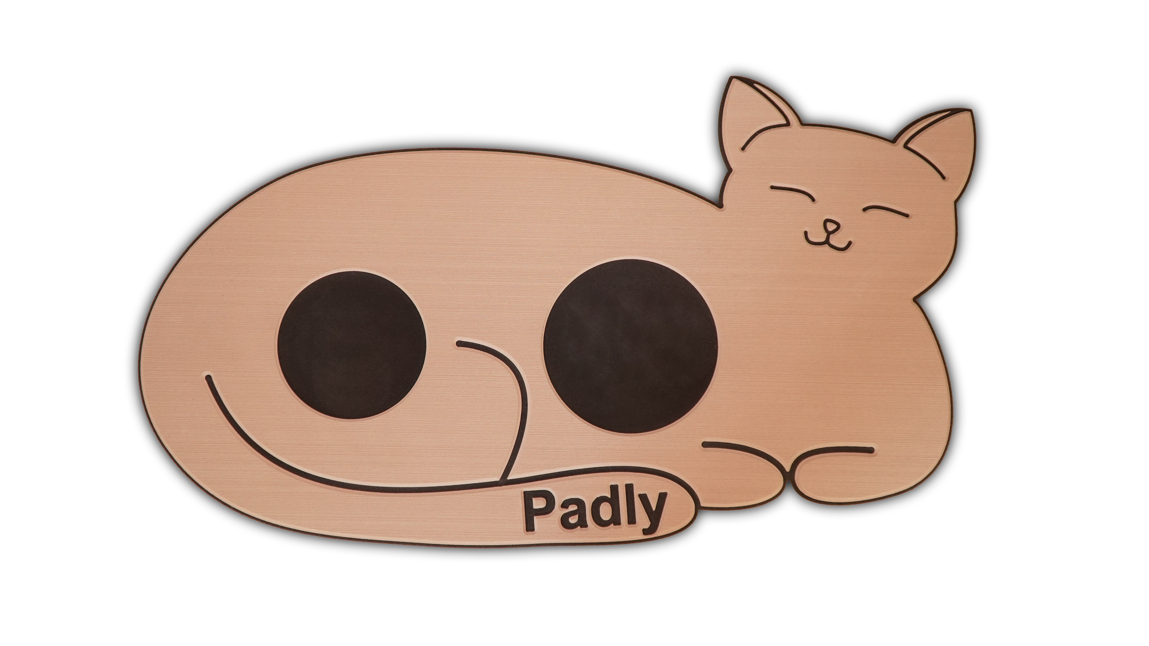 Podkładka pod miski dla kota - Kotek - Beżowo-czarna