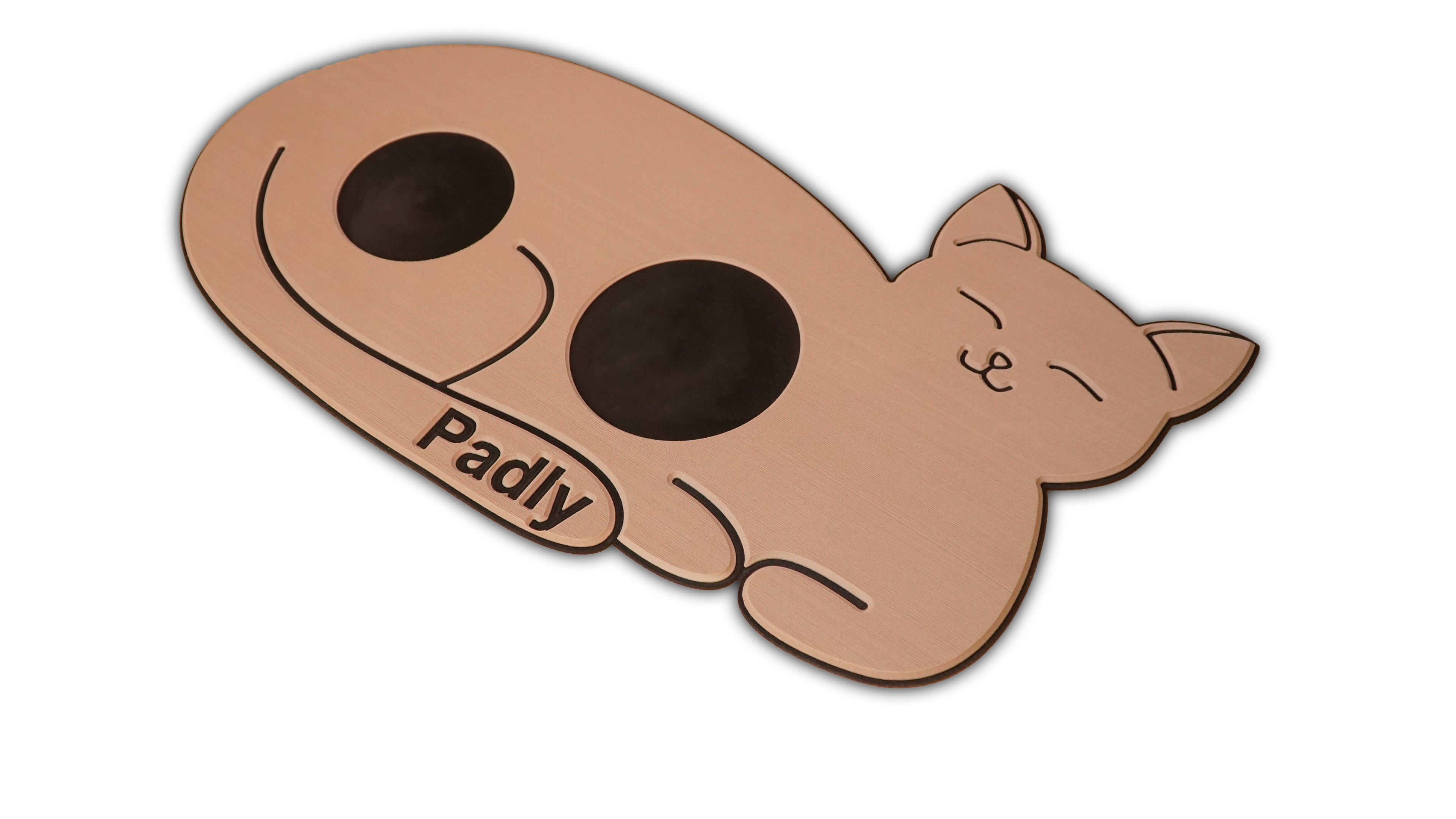 Podkładka pod miski dla kota - Kotek - Beżowo-czarna