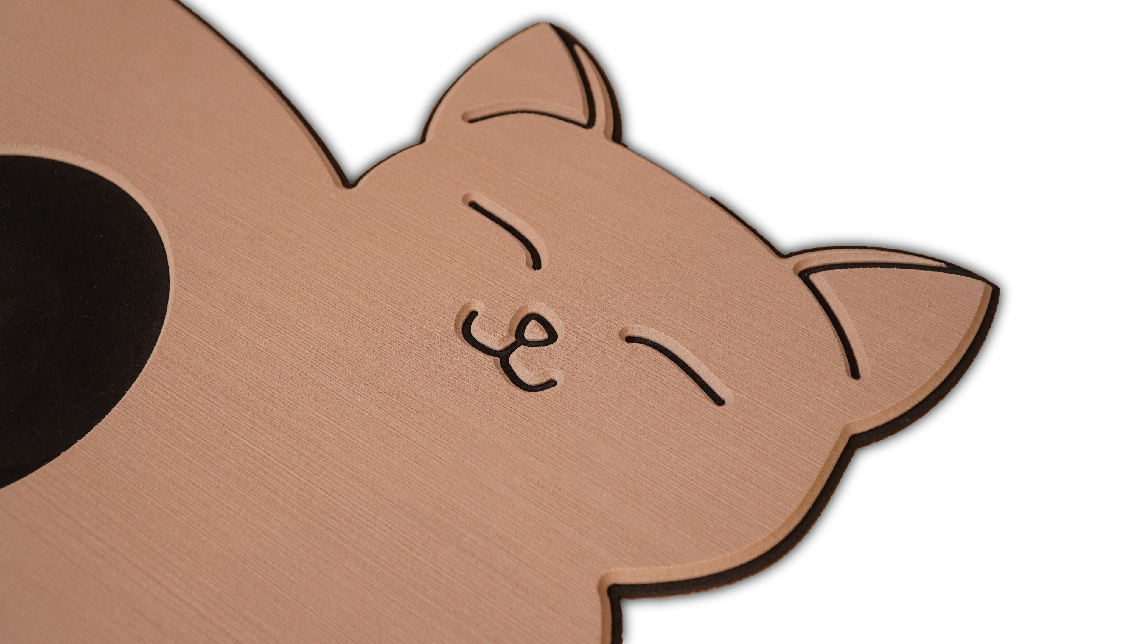 Podkładka pod miski dla kota - Kotek - Beżowo-czarna