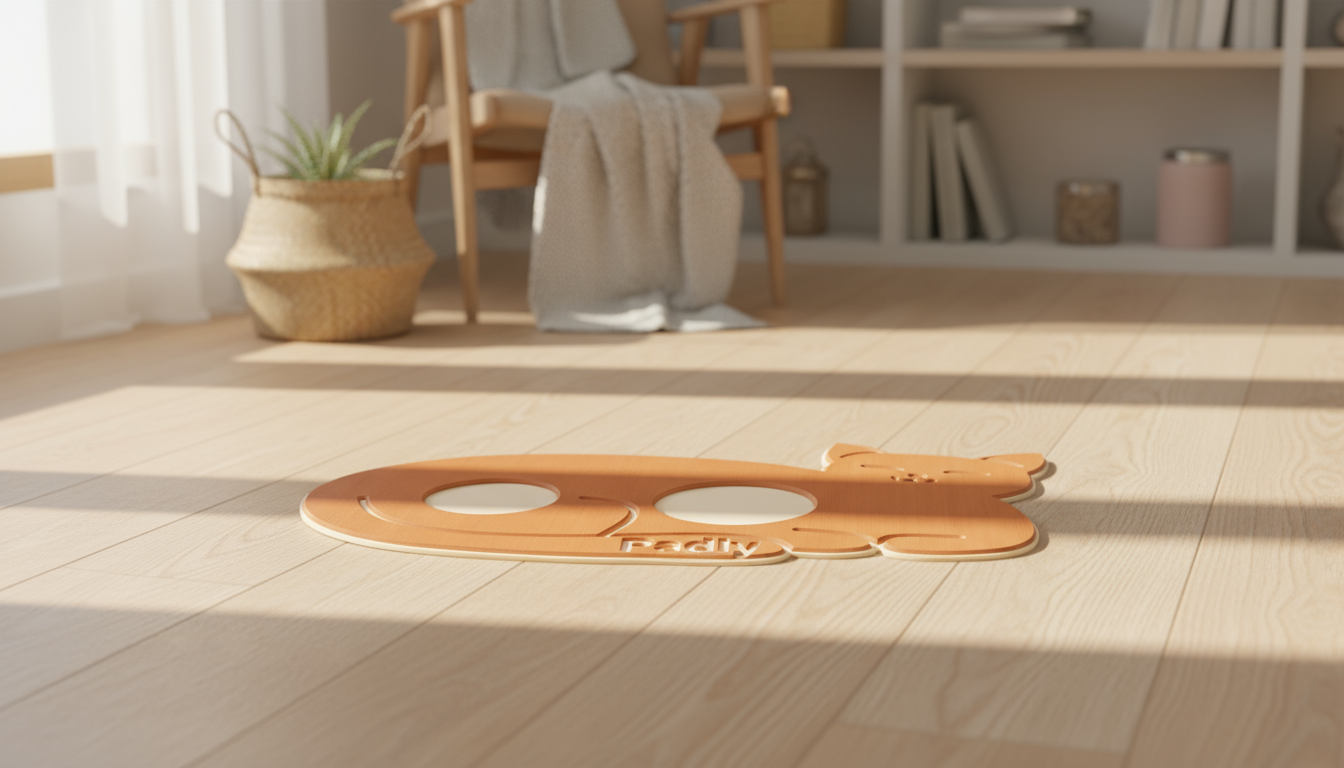 Podkładka pod miski dla kota - Kotek w domowej scenerii