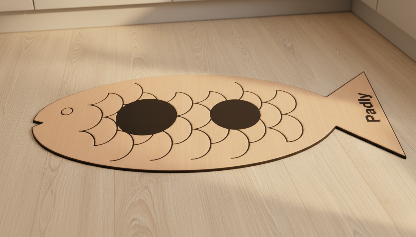 Podkładka rybka beżowo-czarna - cieńsza